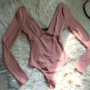 Lulu's Ribbed Cutout Bodysuit